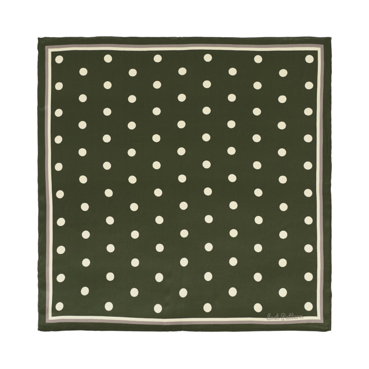 Lost Pattern Retro Polka Silk Bandana Scarf in Matcha