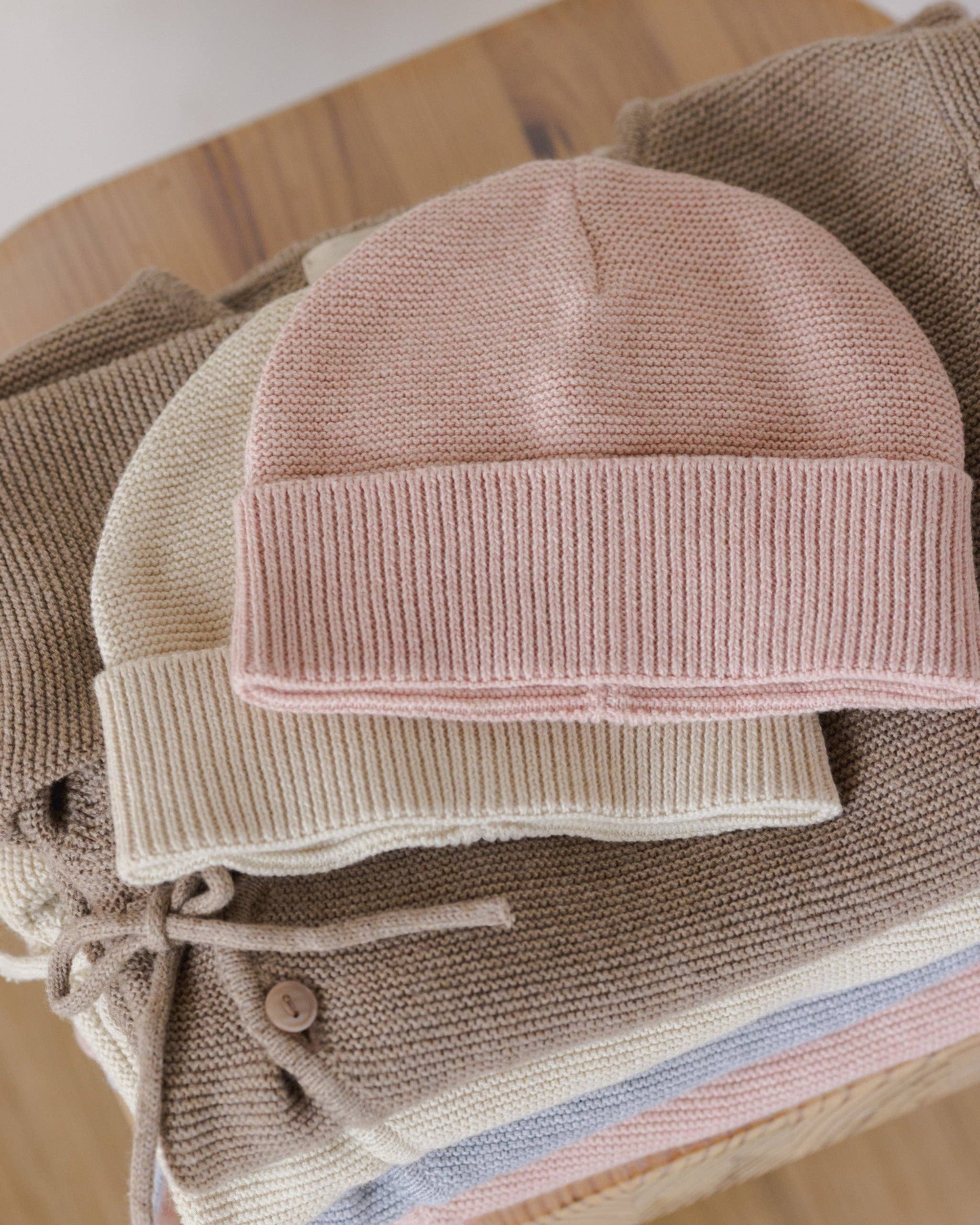Baby Beanie- Heathered Natural