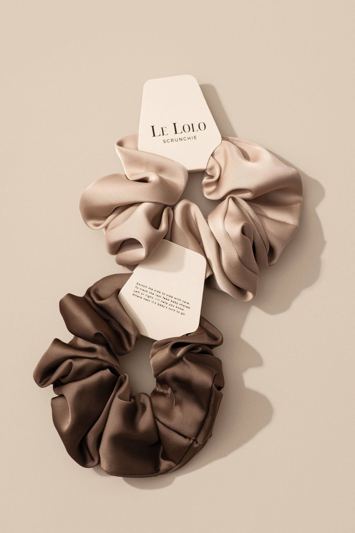 Breastfeeding Reminder Scrunchie | Postpartum, New Mom, Baby: Beige