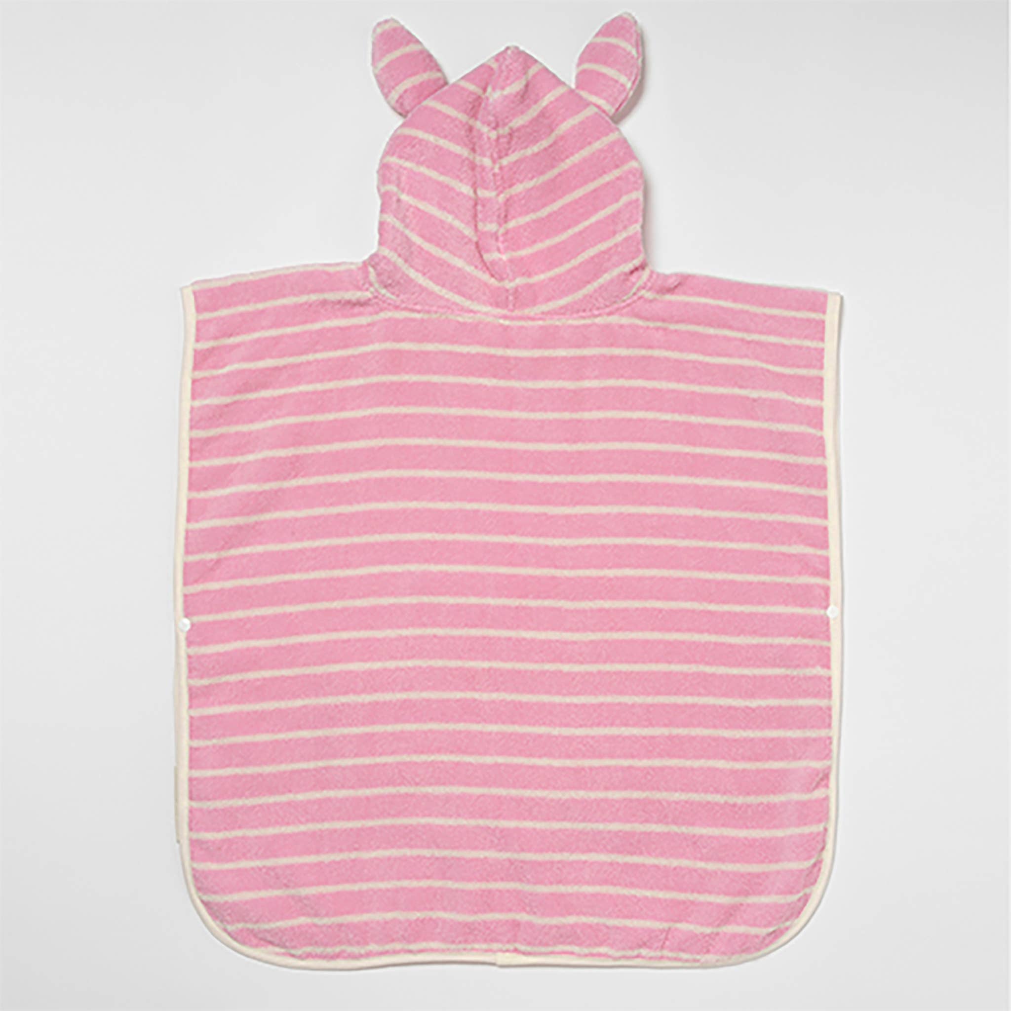 Kids Character Hooded Towel Cotton Candy Pink Stripe