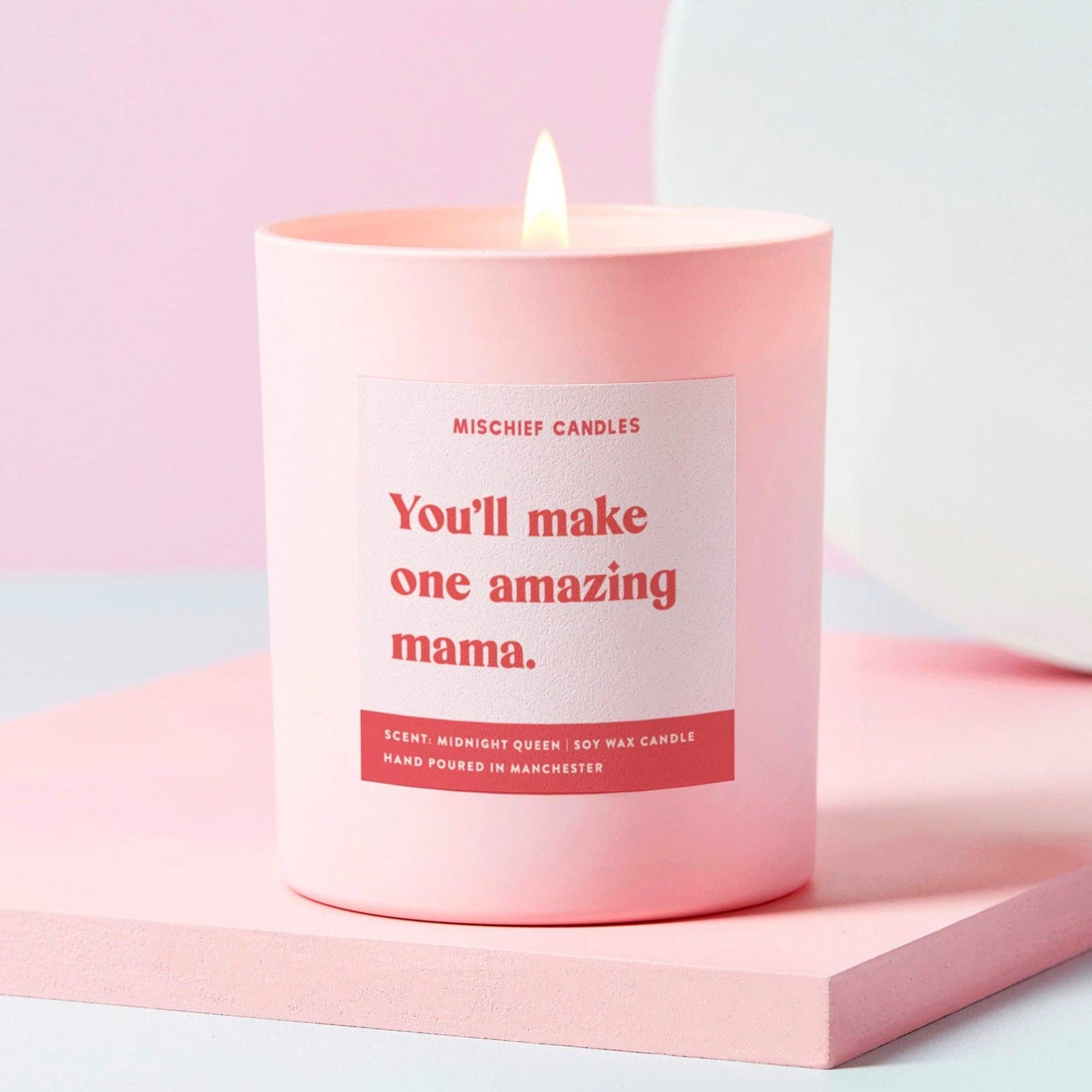 Mum To Be Gift Baby Shower Gift Candle One Amazing Mama: Clear / Pink Blossom / 30cl