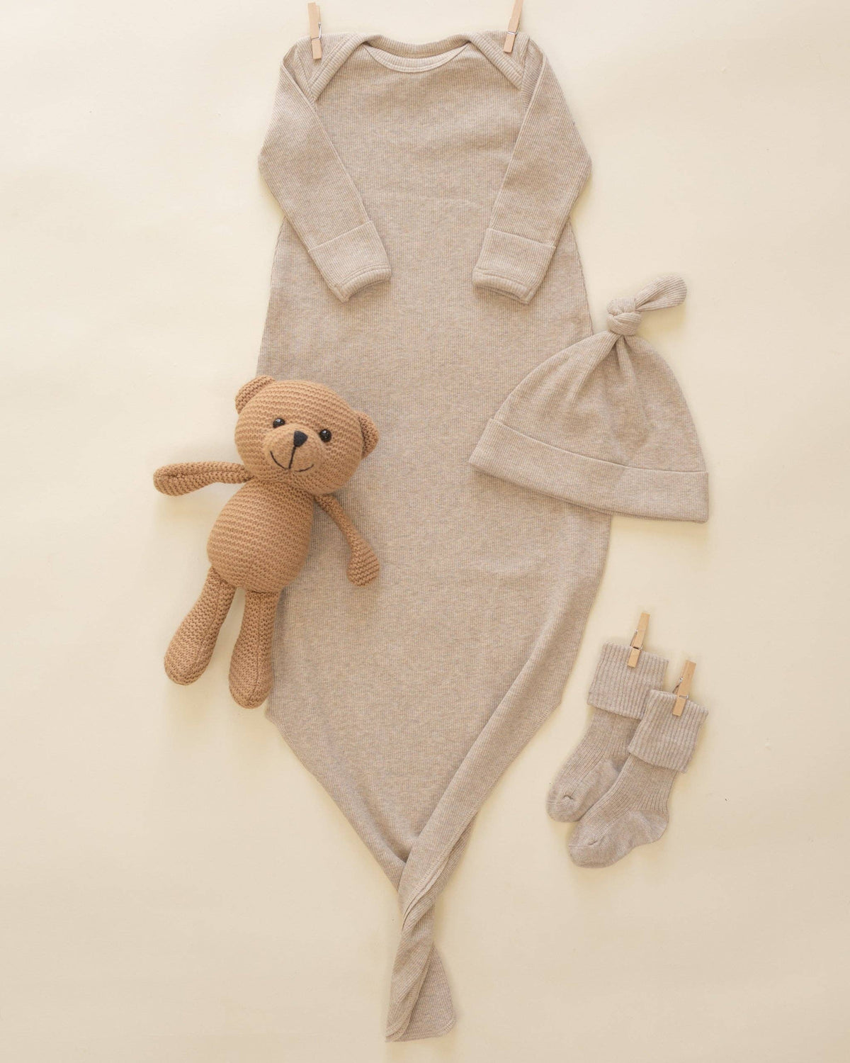 Melange Socks - Oatmeal, Rose