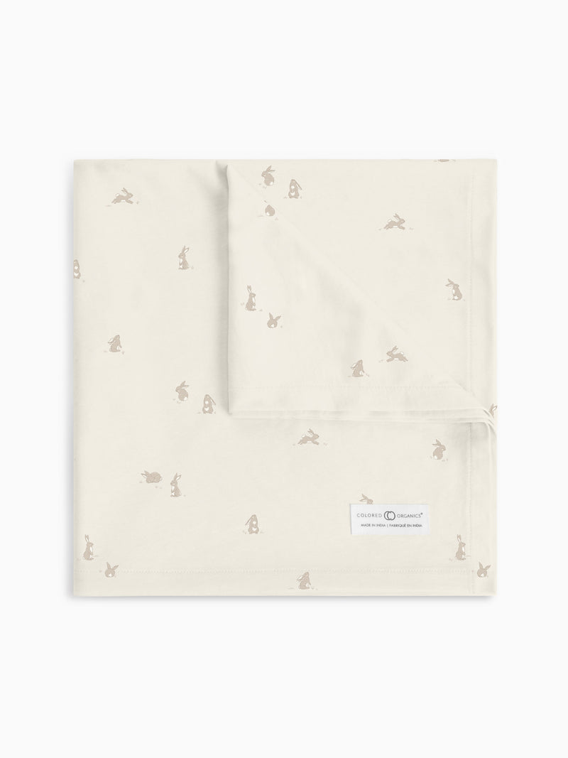 Swaddle Blanket - Bunny / Oat + Clay
