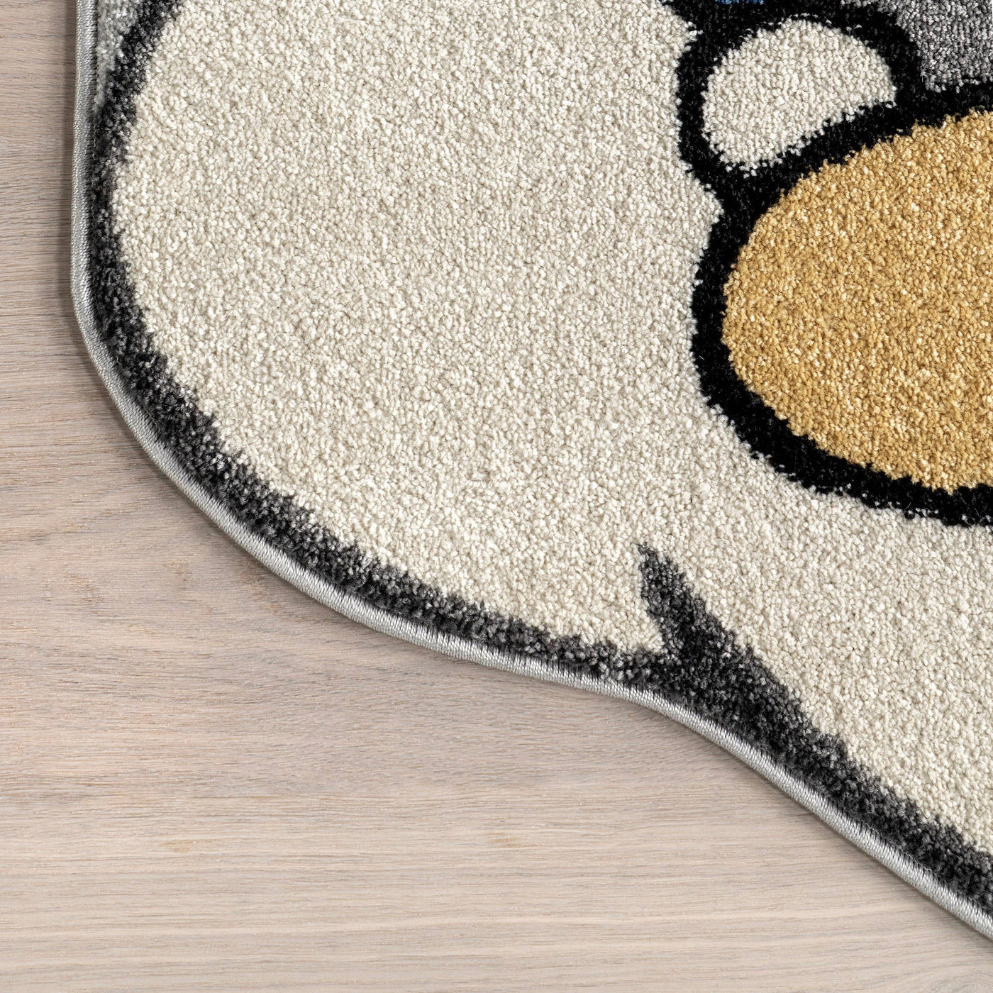 Ryder Sleeping Bear Kids Area Rug: Light Grey - Rectangle 8' x 10'