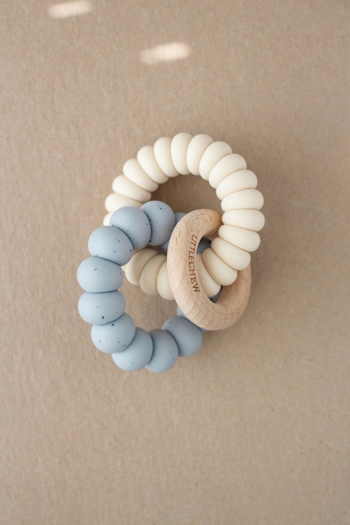 Teether, Luna in Speckled Powder Blue