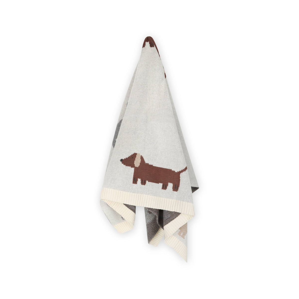 Buddy Dog Knit Blanket, Natural