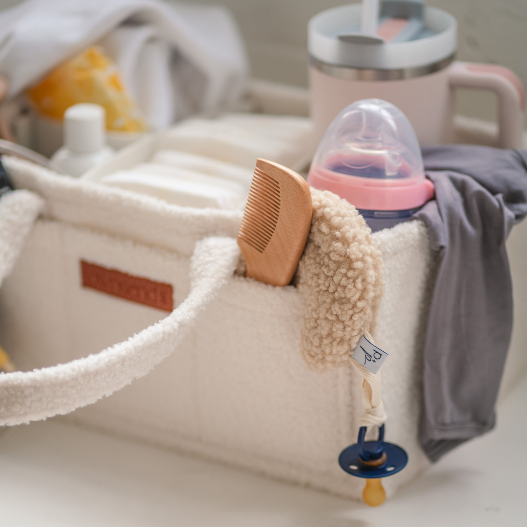 Teddy Diaper Caddy: Taupe
