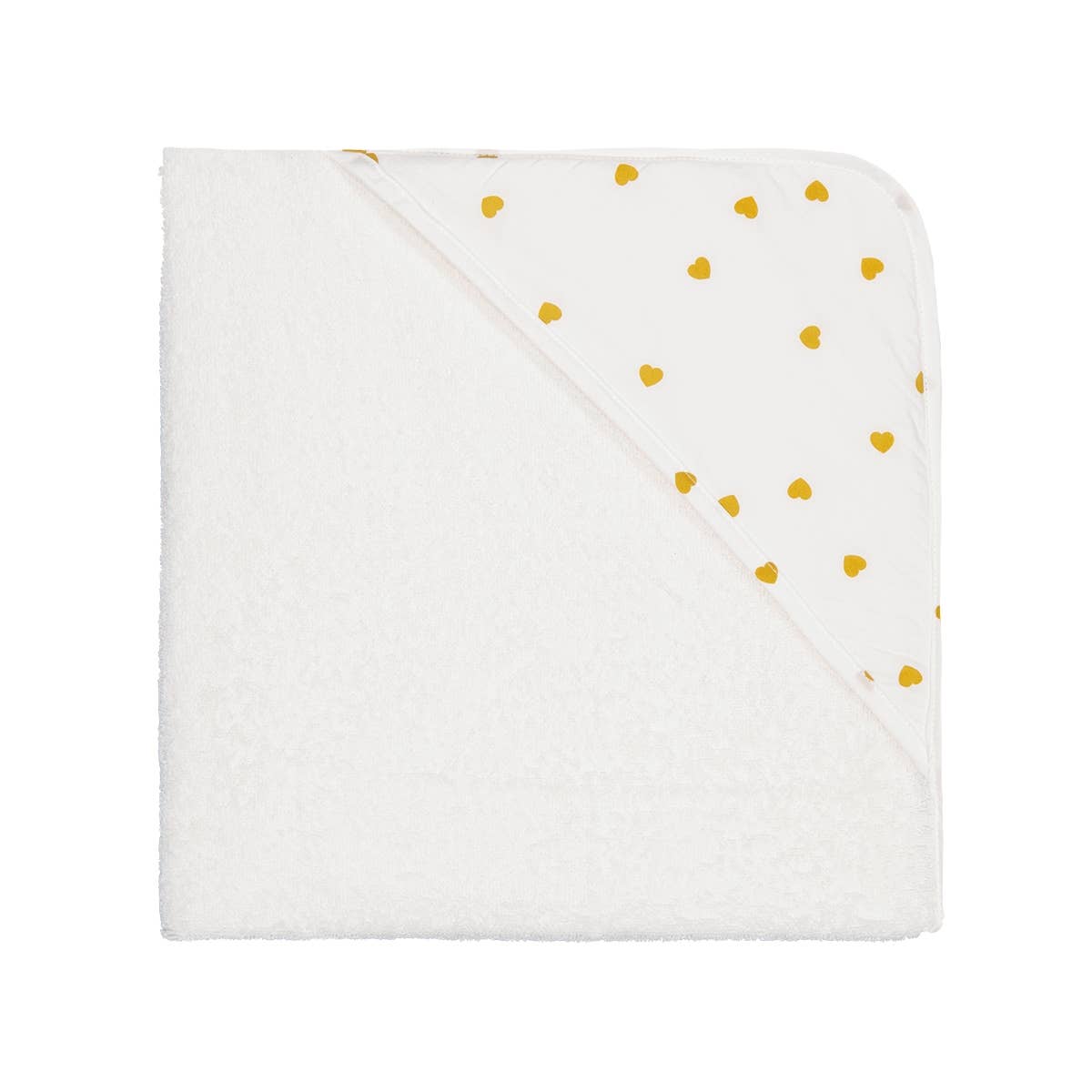 Colette Baby Bath Cape - Heart Mustard