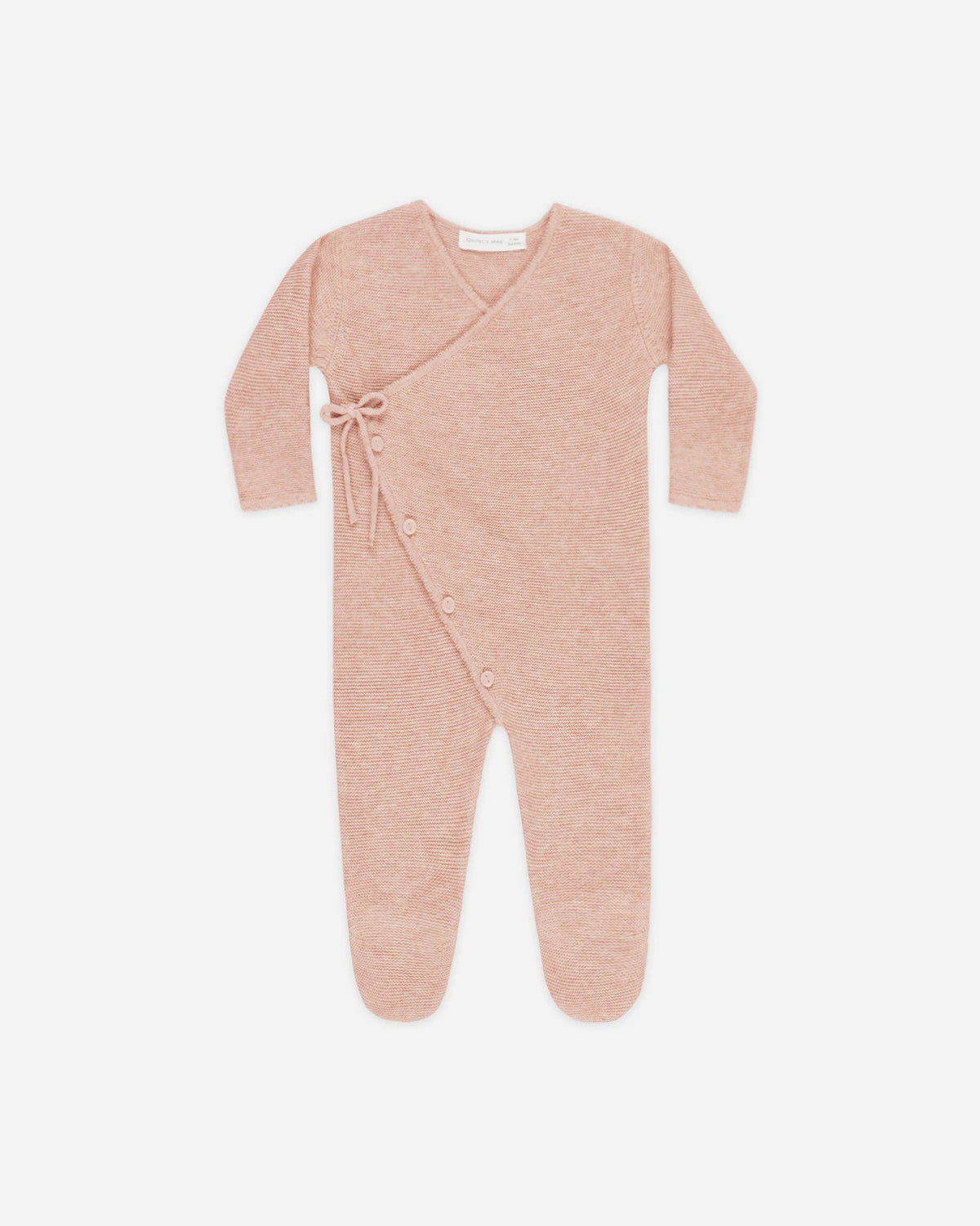 Wrap Knit Footie - Heathered Rose