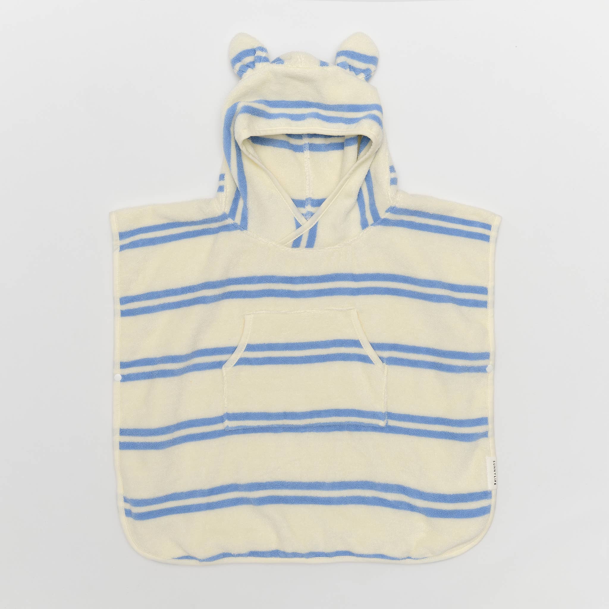 Kids Character Hooded Towel Sammy the Seagull Blue Stripe