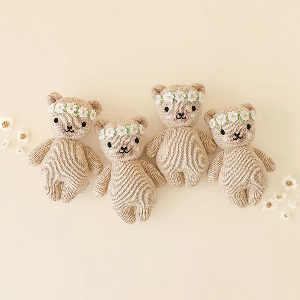 Baby Honey Bear, Ivory Floral