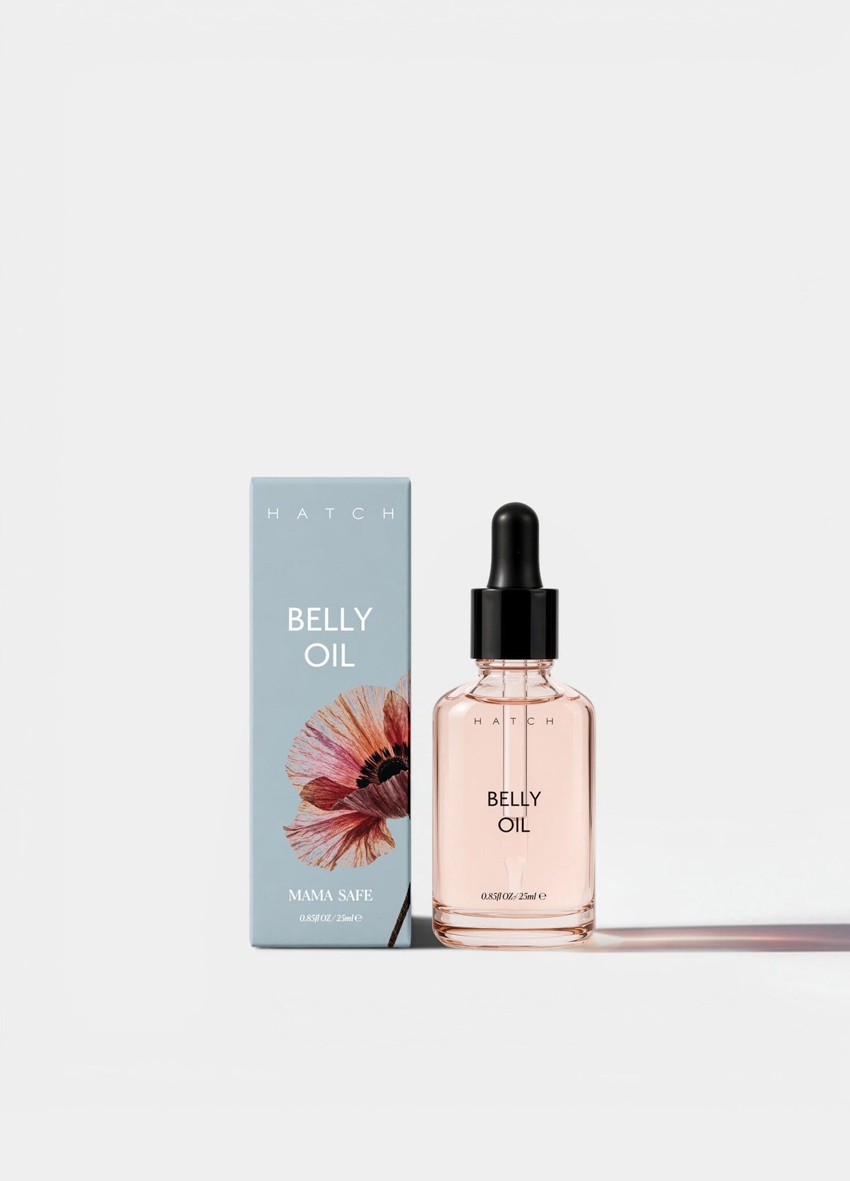 HATCH Mini Belly Oil in hand
