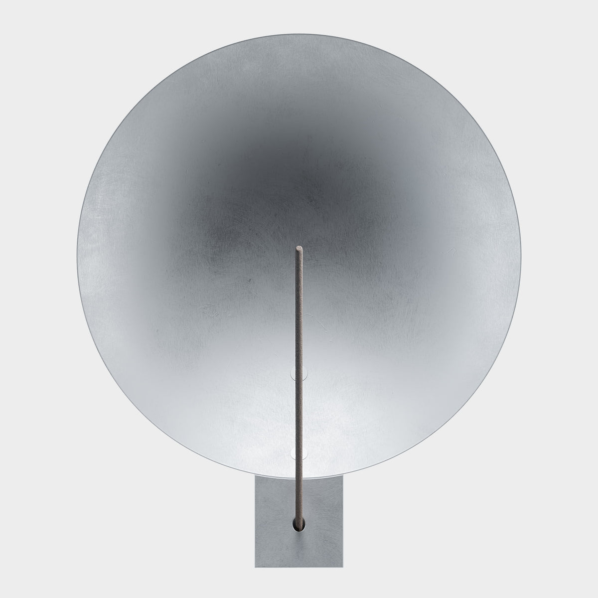 Walden Block Incense Holder in raw aluminum, from above
