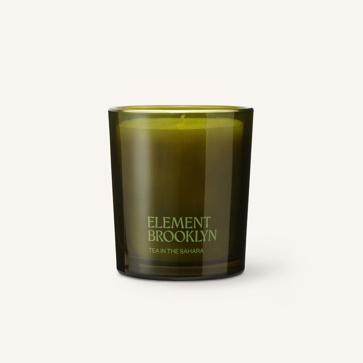 Element Brooklyn Tea in the Sahara Candle in olive glass