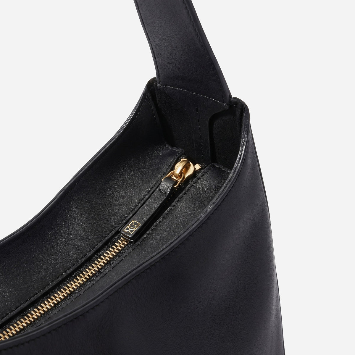 Minor History Overtime Tote in black, zip top detail