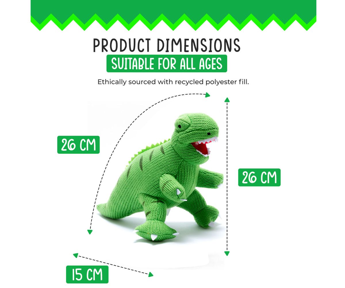 Best Years knitted green T. rex