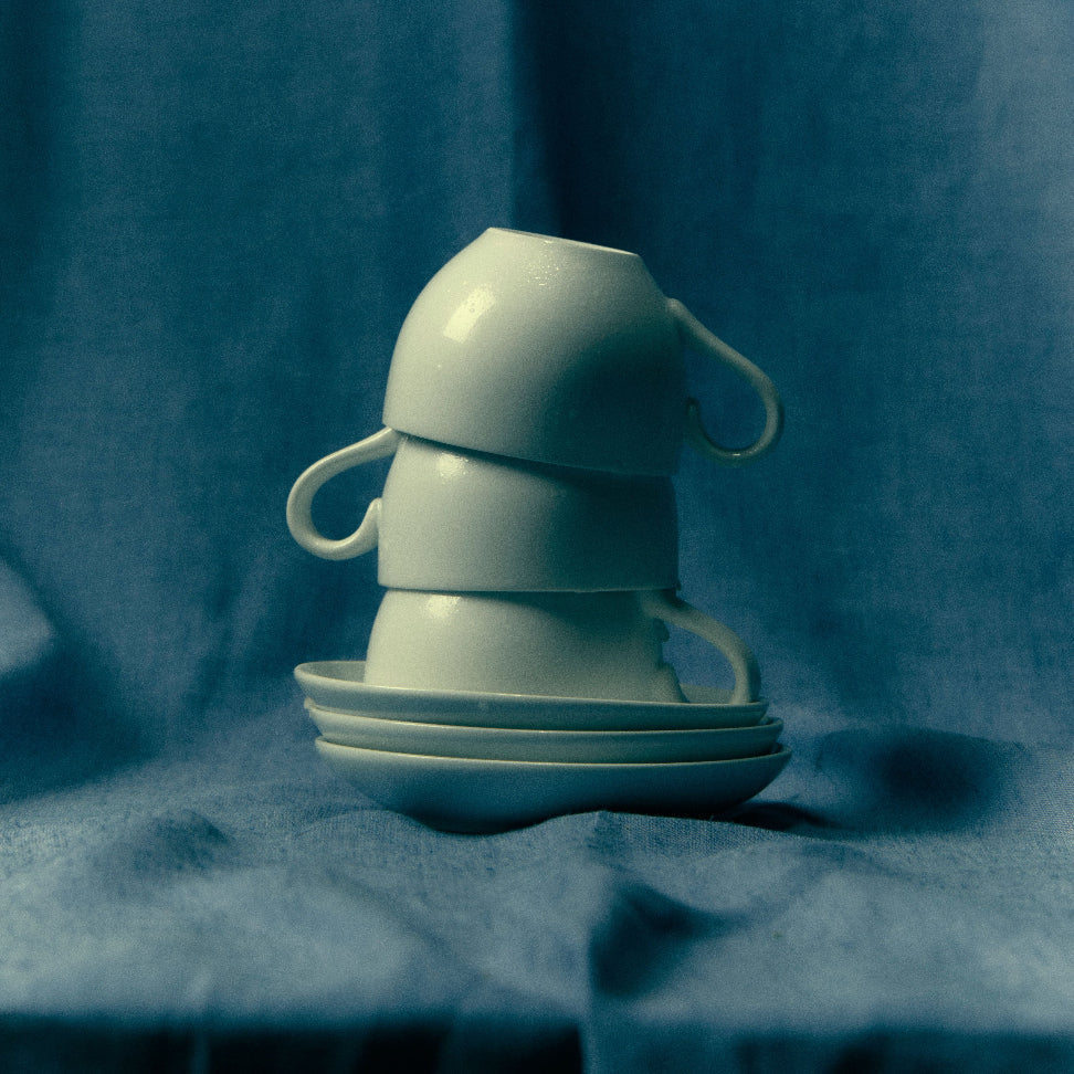 Stacked teacups, for the Earl Grey note in Cloud Gazer