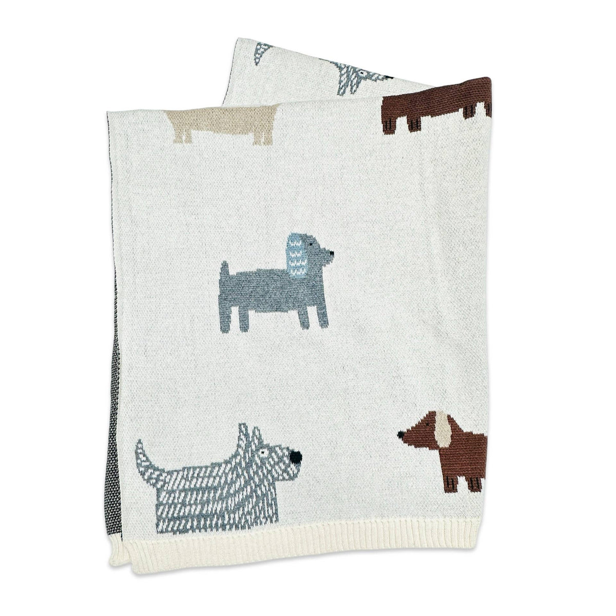 Buddy Dog Knit Blanket, Natural