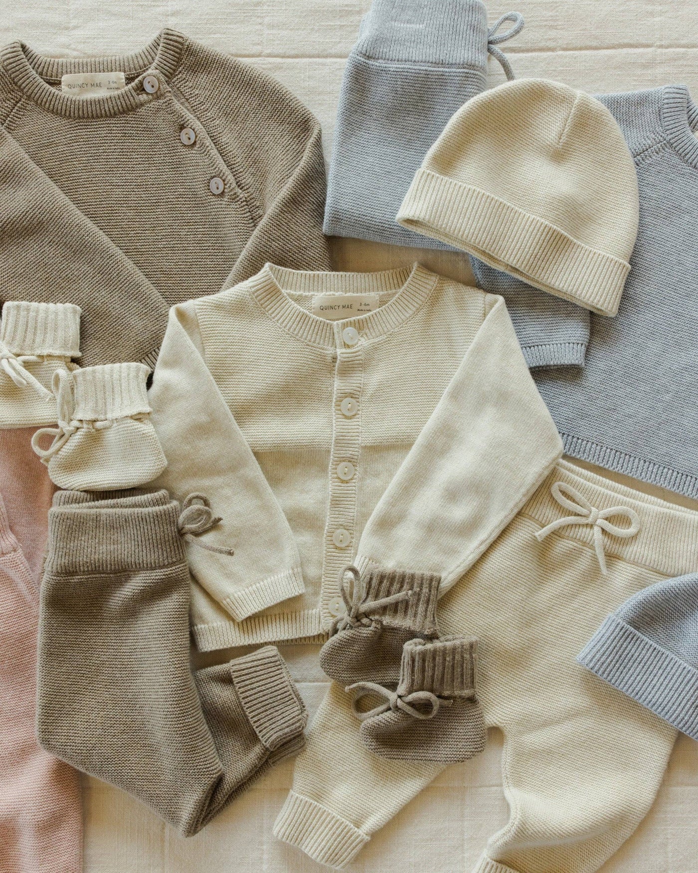 Baby Beanie - Heathered Natural