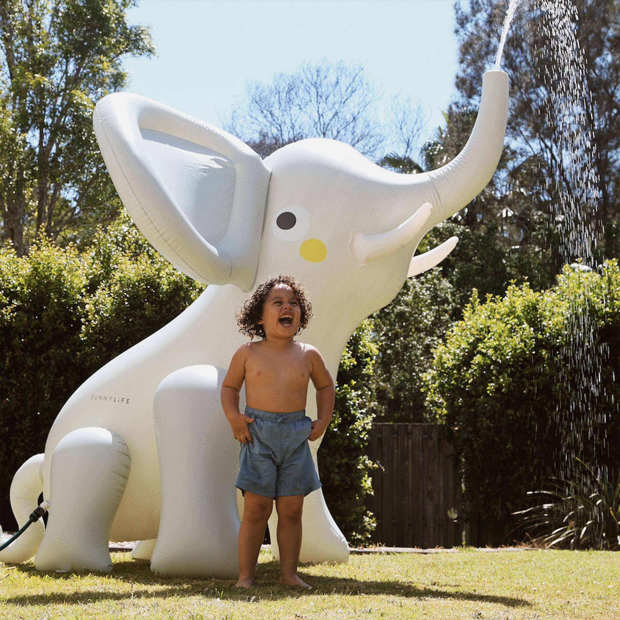 Inflatable Giant Sprinkler Eli the Elephant Grey