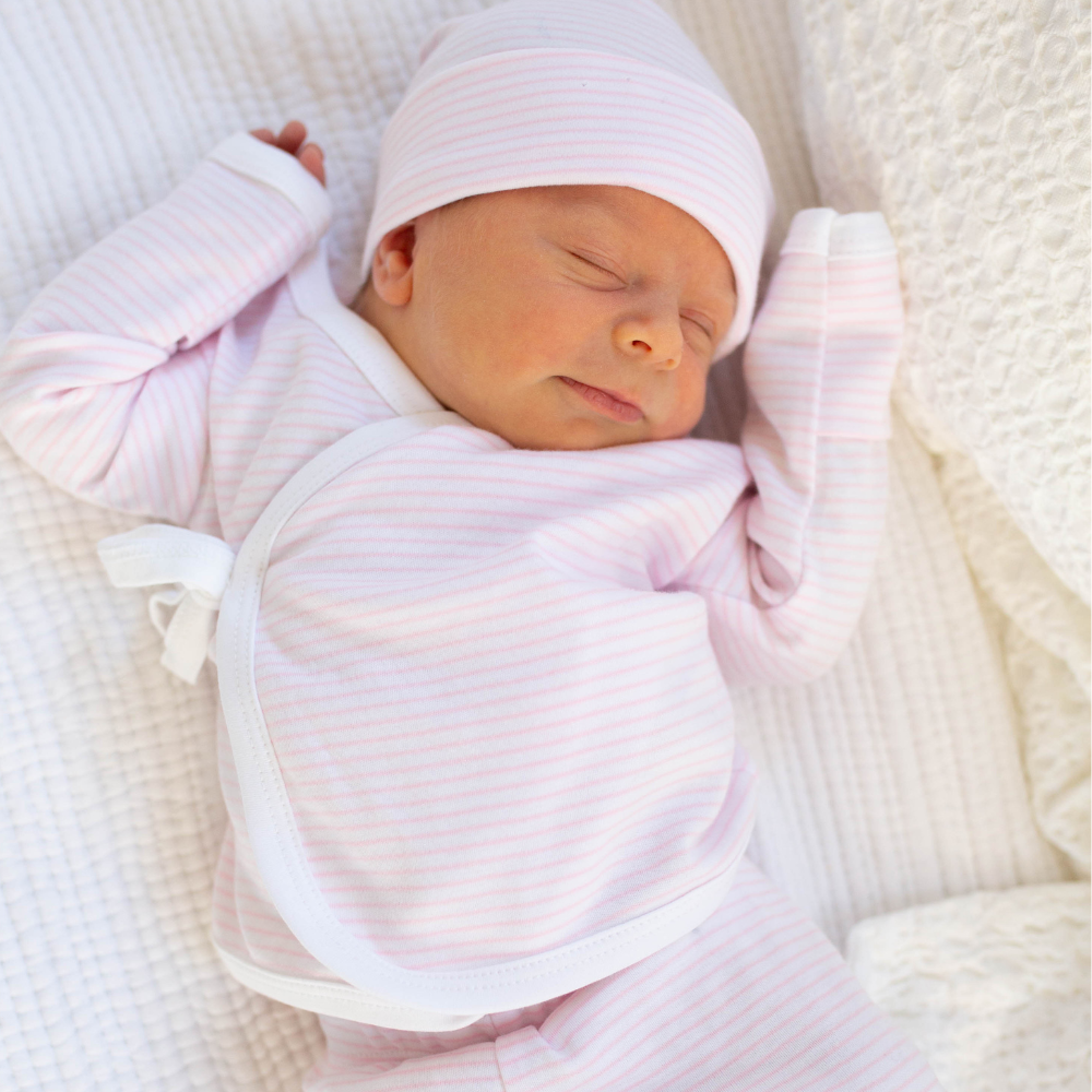 Classic Stripe Take Me Home Set in Pink: Pink / Pima cotton / NB