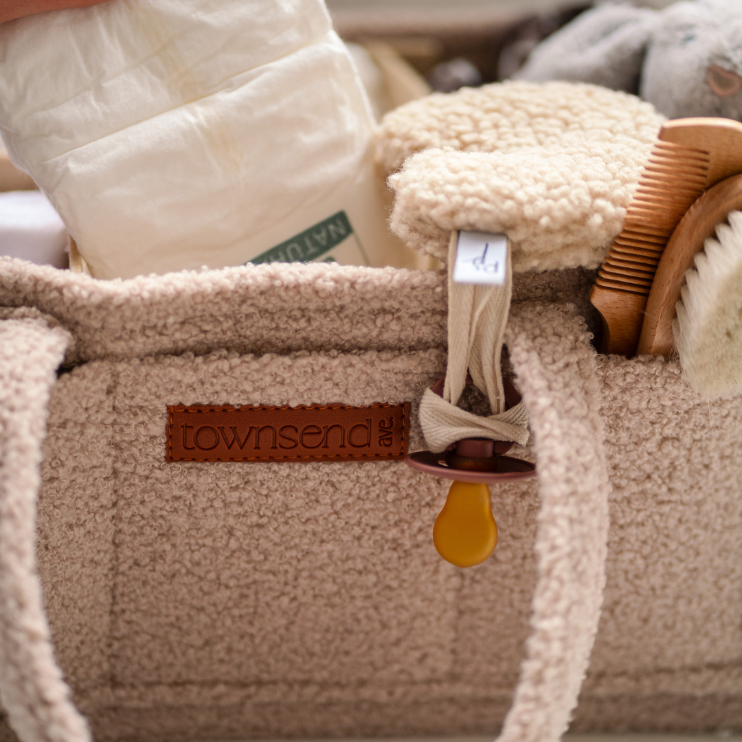 Teddy Diaper Caddy: Taupe