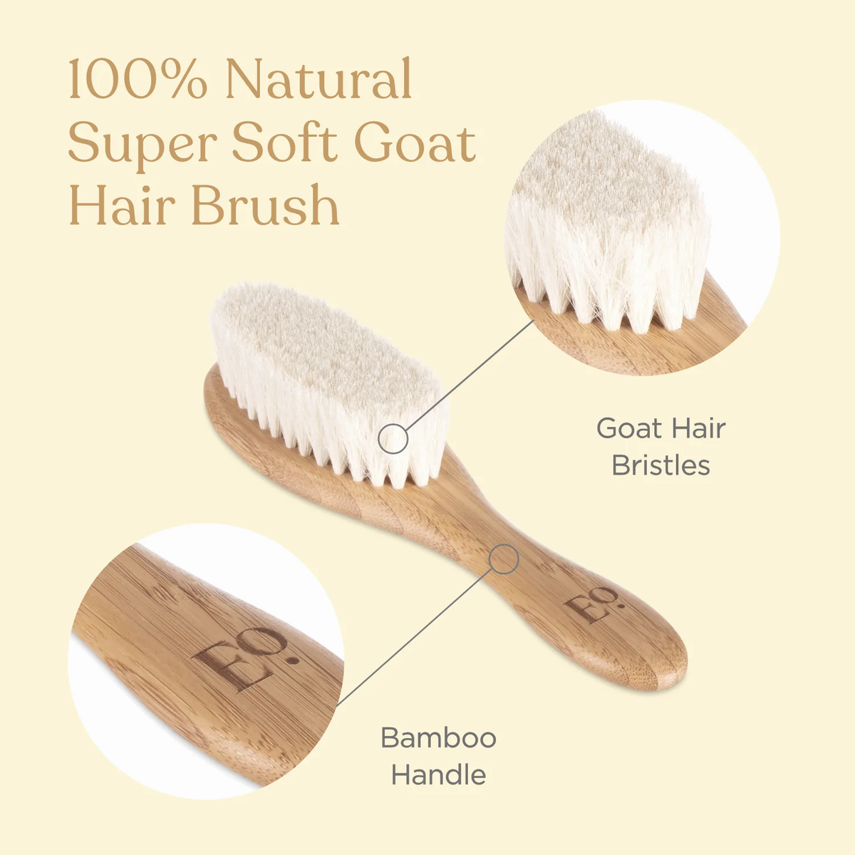EllaOla 3-Piece Bamboo Brush & Comb Set