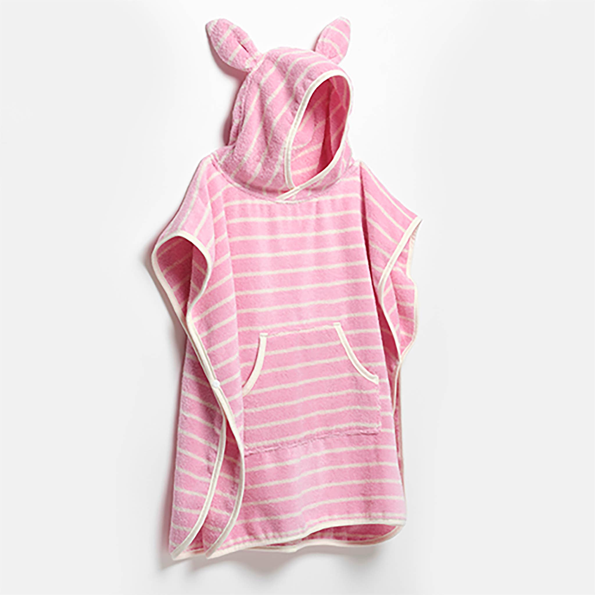Kids Character Hooded Towel Cotton Candy Pink Stripe