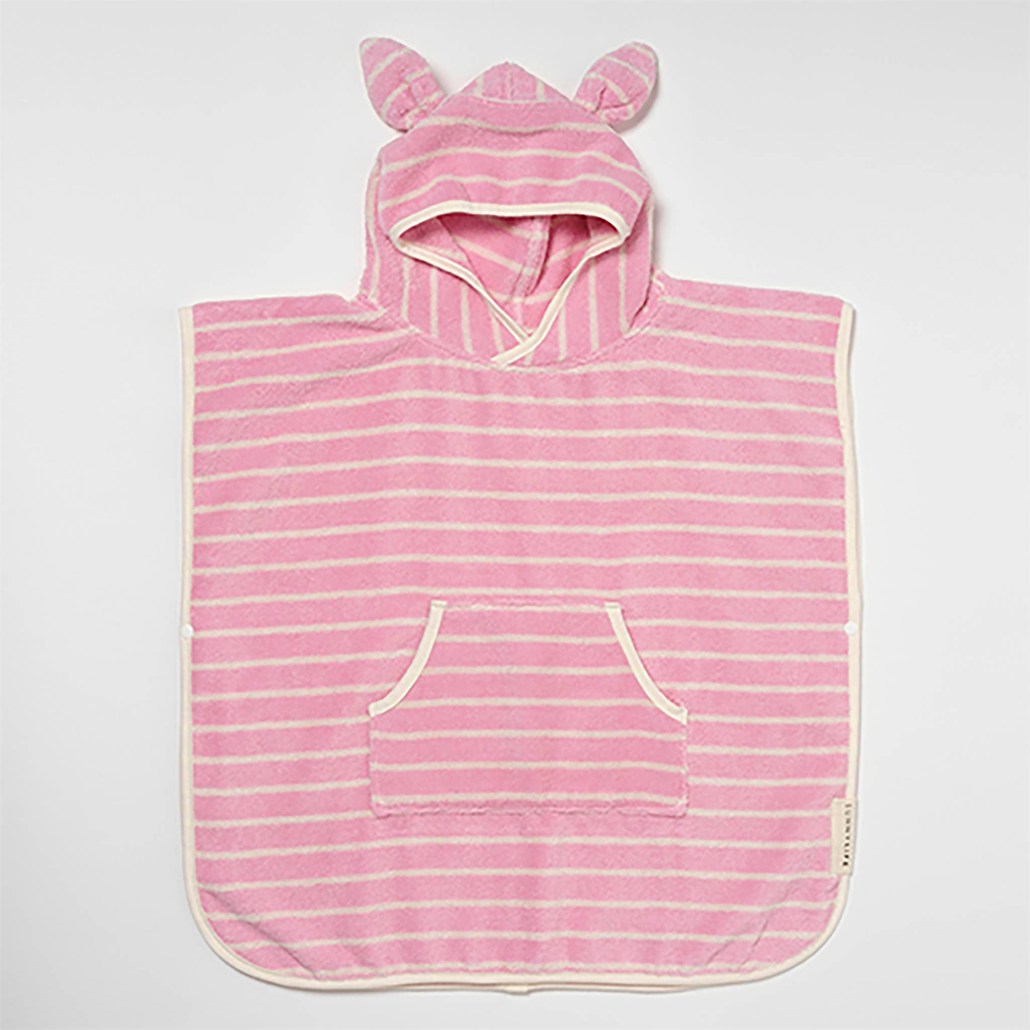 Kids Character Hooded Towel Cotton Candy Pink Stripe