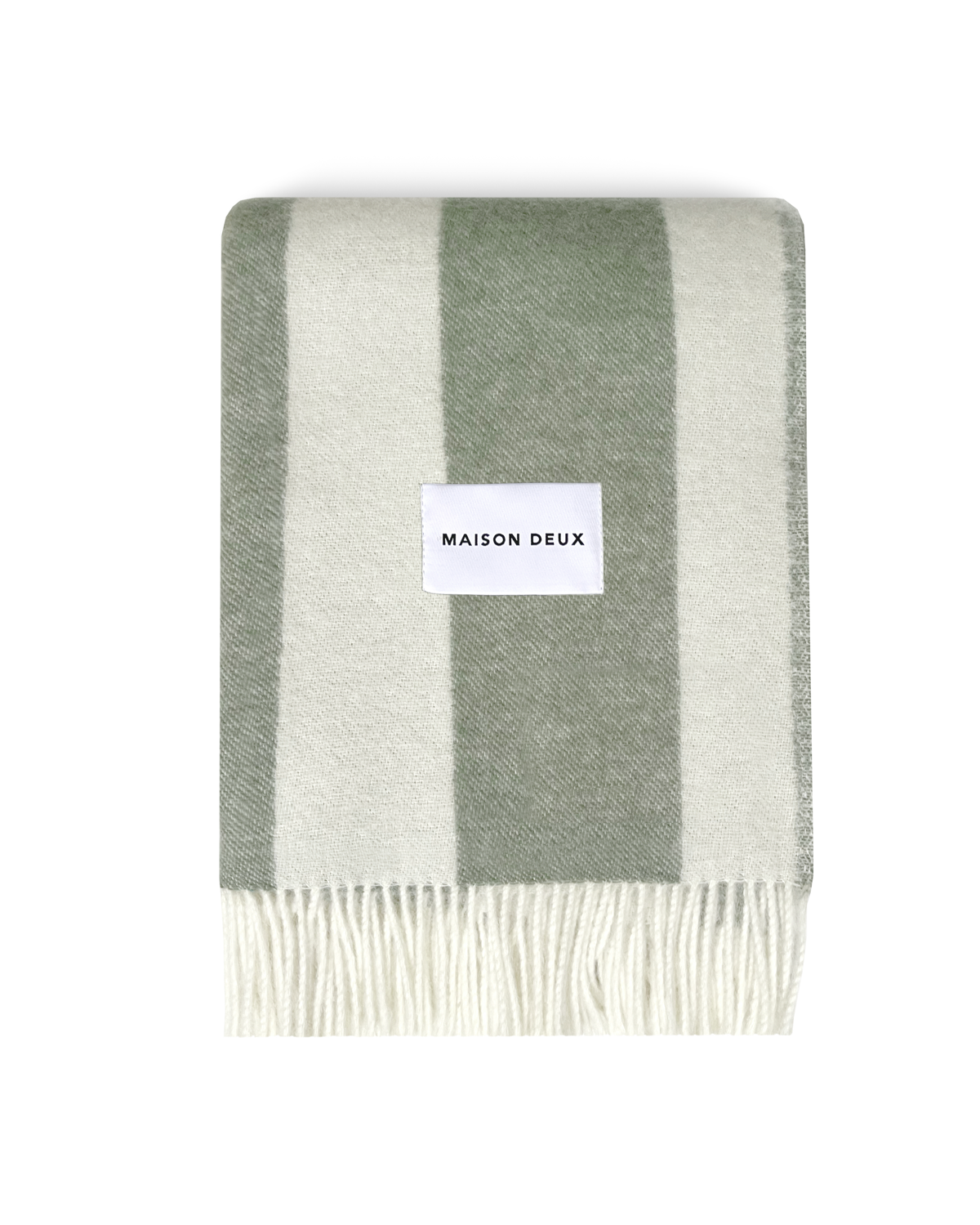 Maison Deux Rough Stripe Blanket in Agave