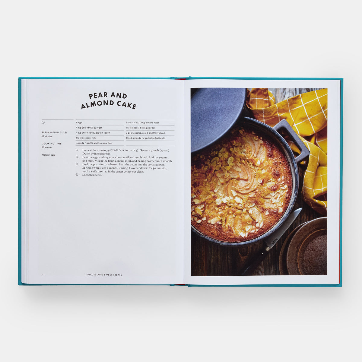 A spread from One Pot: pear and almond cake