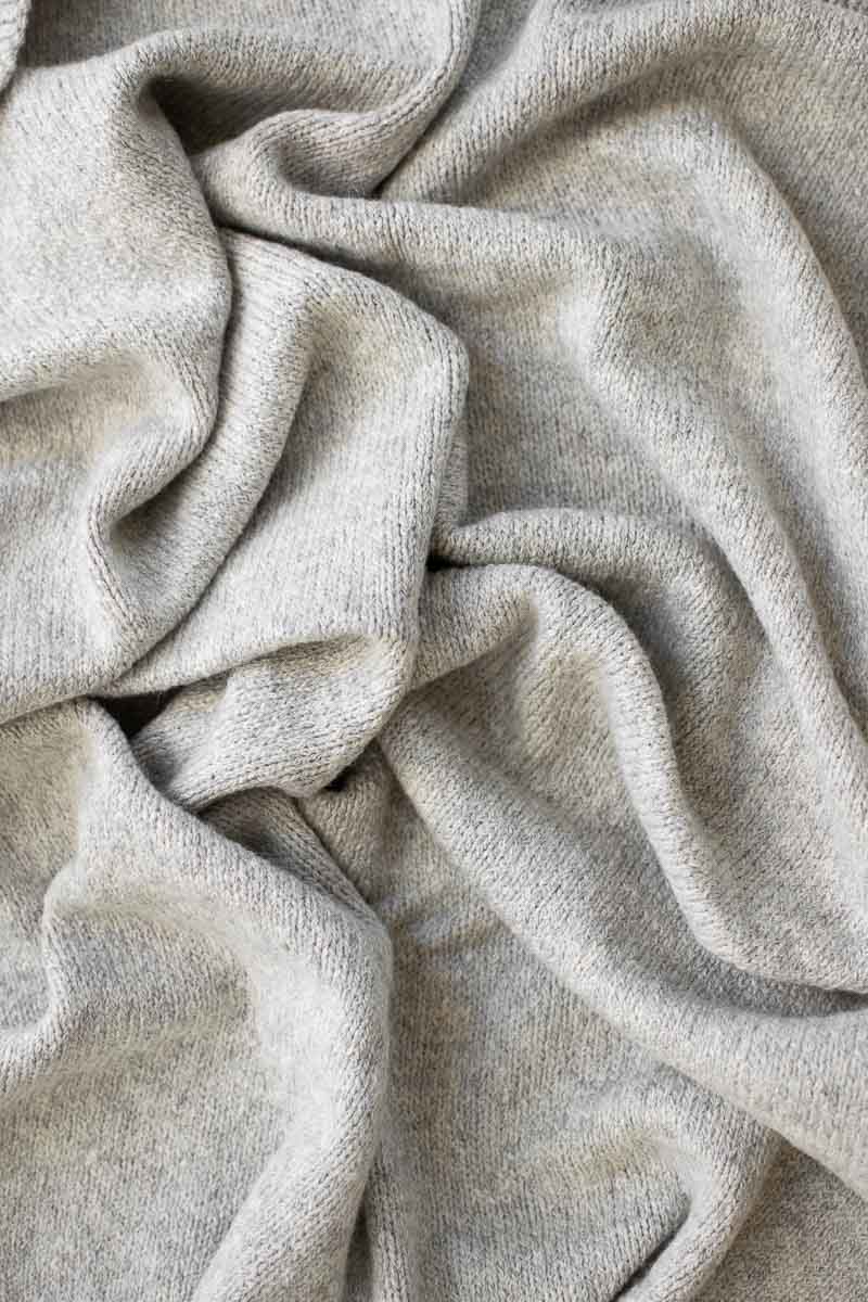 Fair + Simple, Peruvian Alpaca and Organic Pima Cotton Baby Blanket in Grey, 2