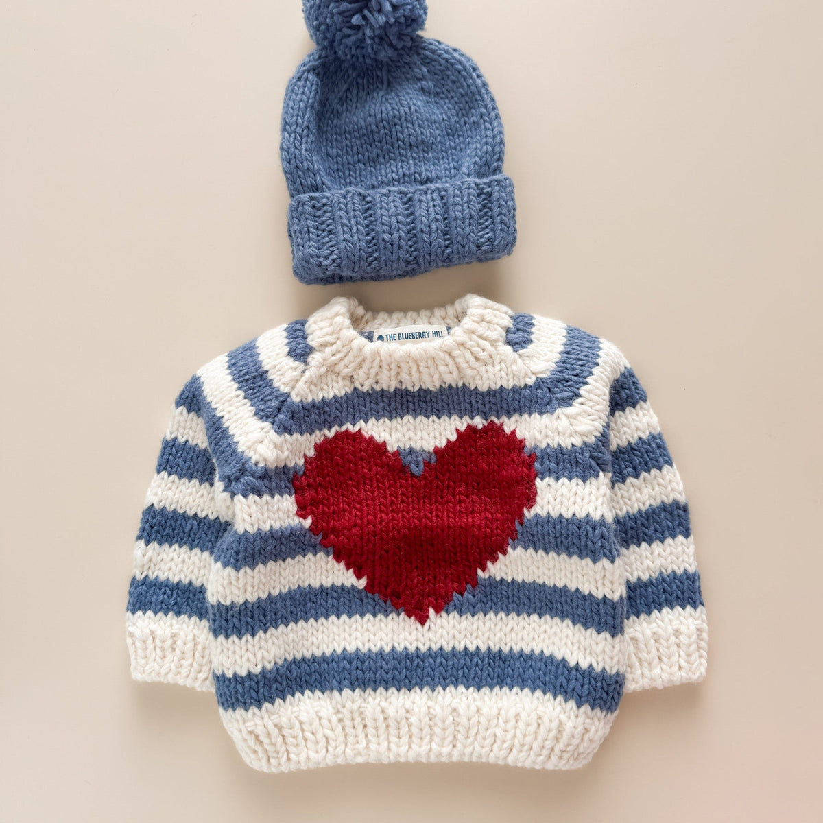 Stripe big heart sweater, worn