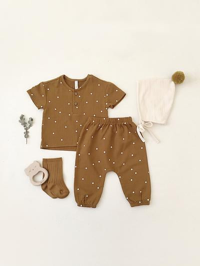 Woven Henry Top - Walnut