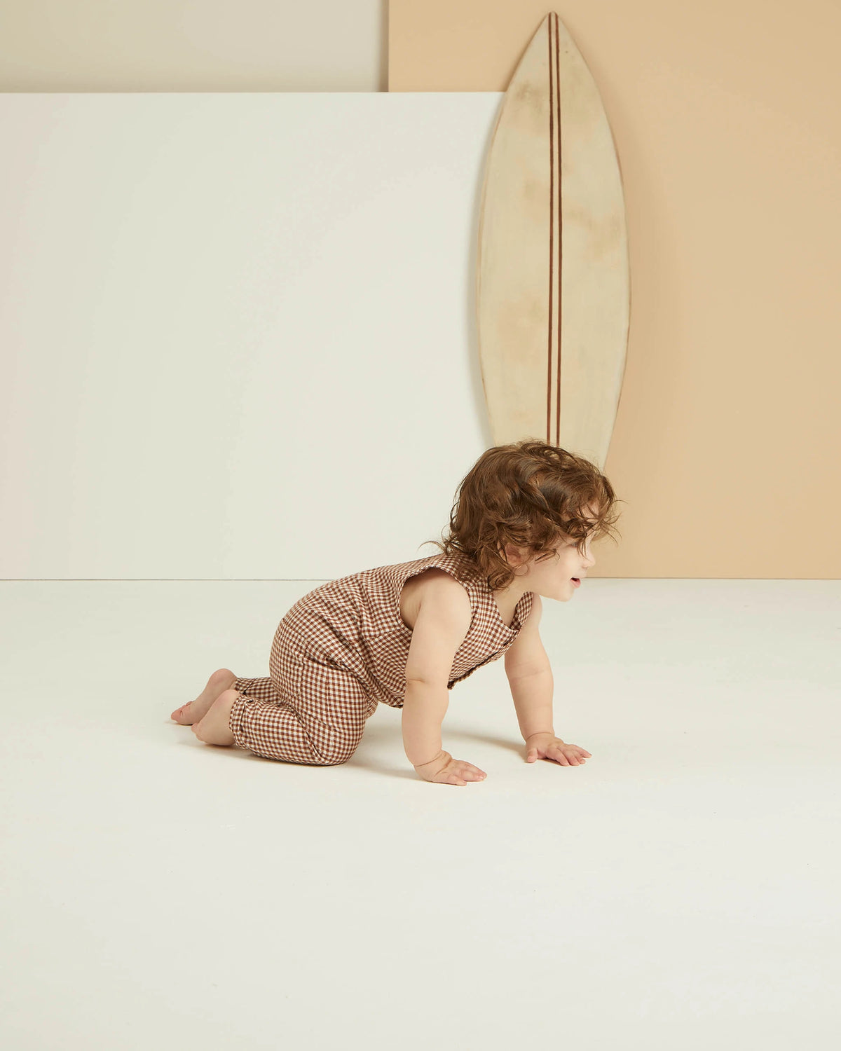 Button Jumpsuit, Redwood Gingham