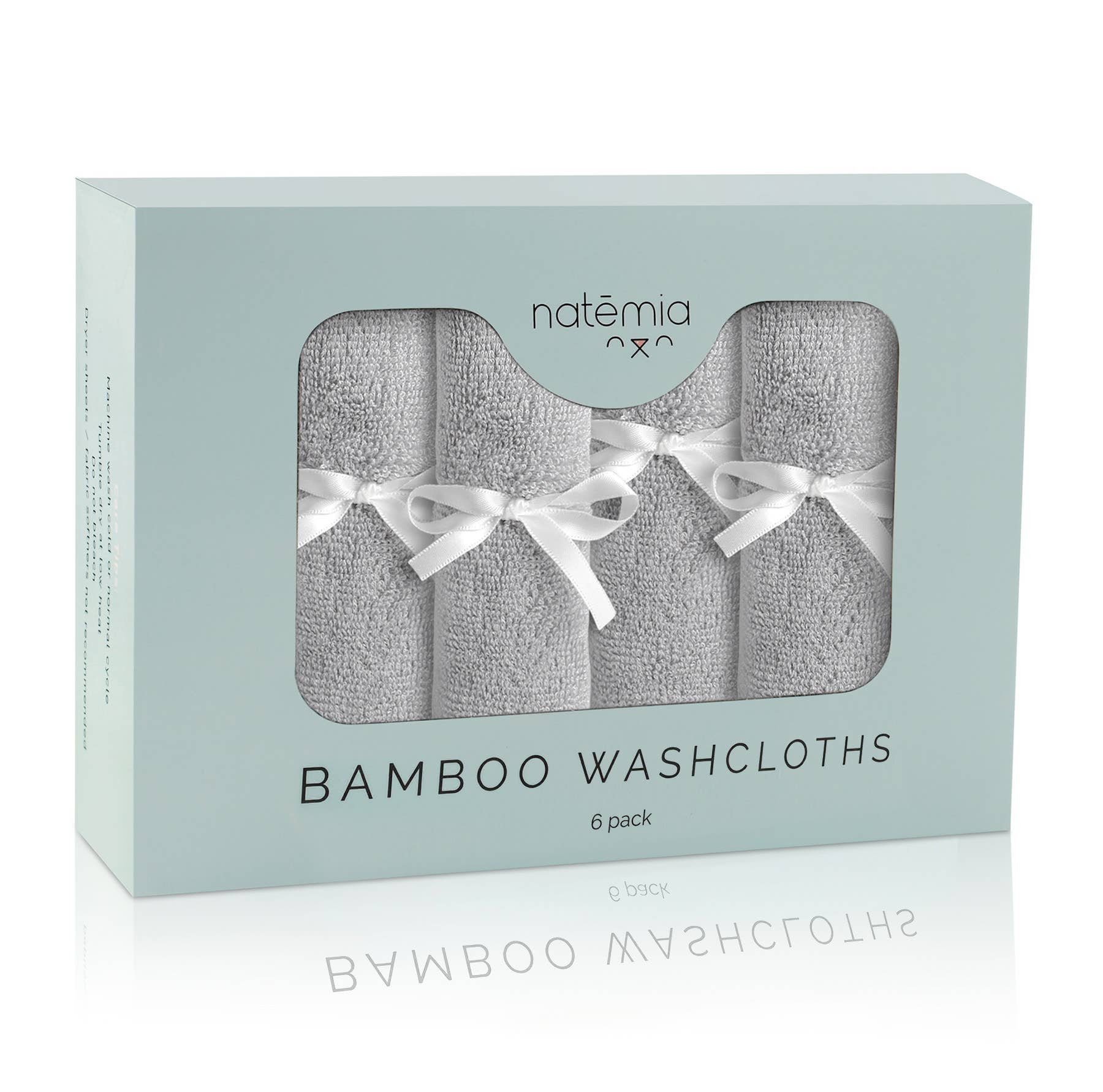 Grey Bamboo Washcloths - Pack of 6