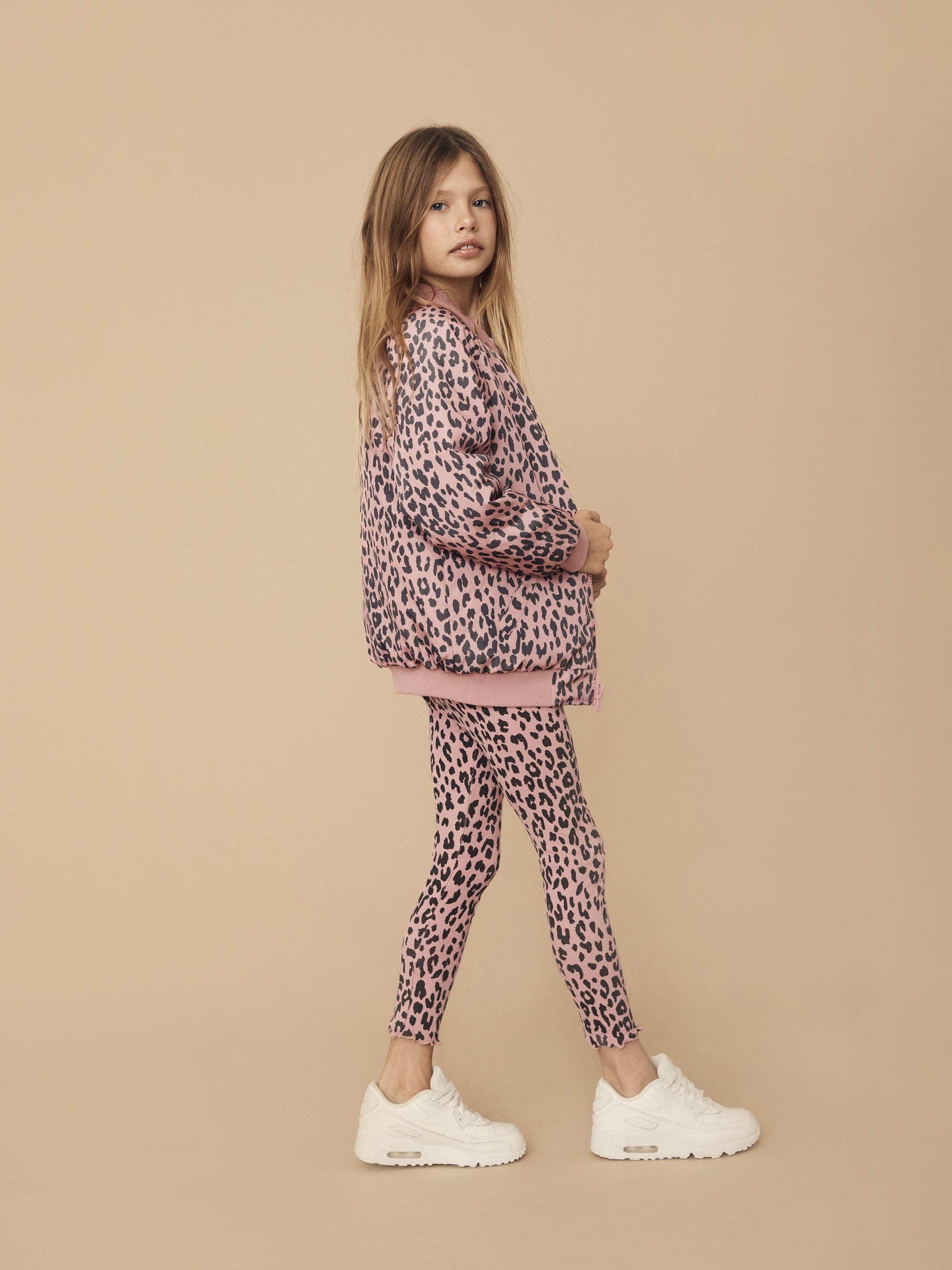 Leopard Rib Legging- Dusty Rose