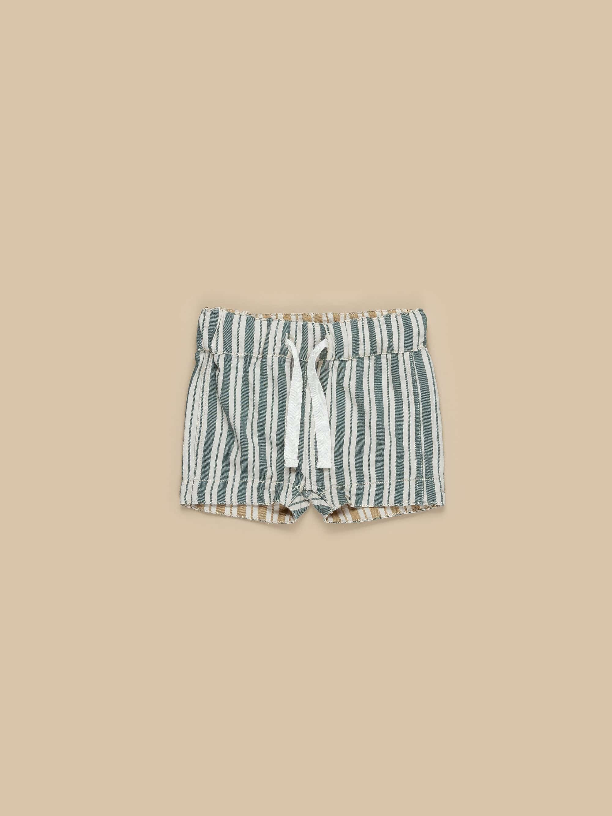 Stripe Reversible Short - Light Spruce + Amber Stripe