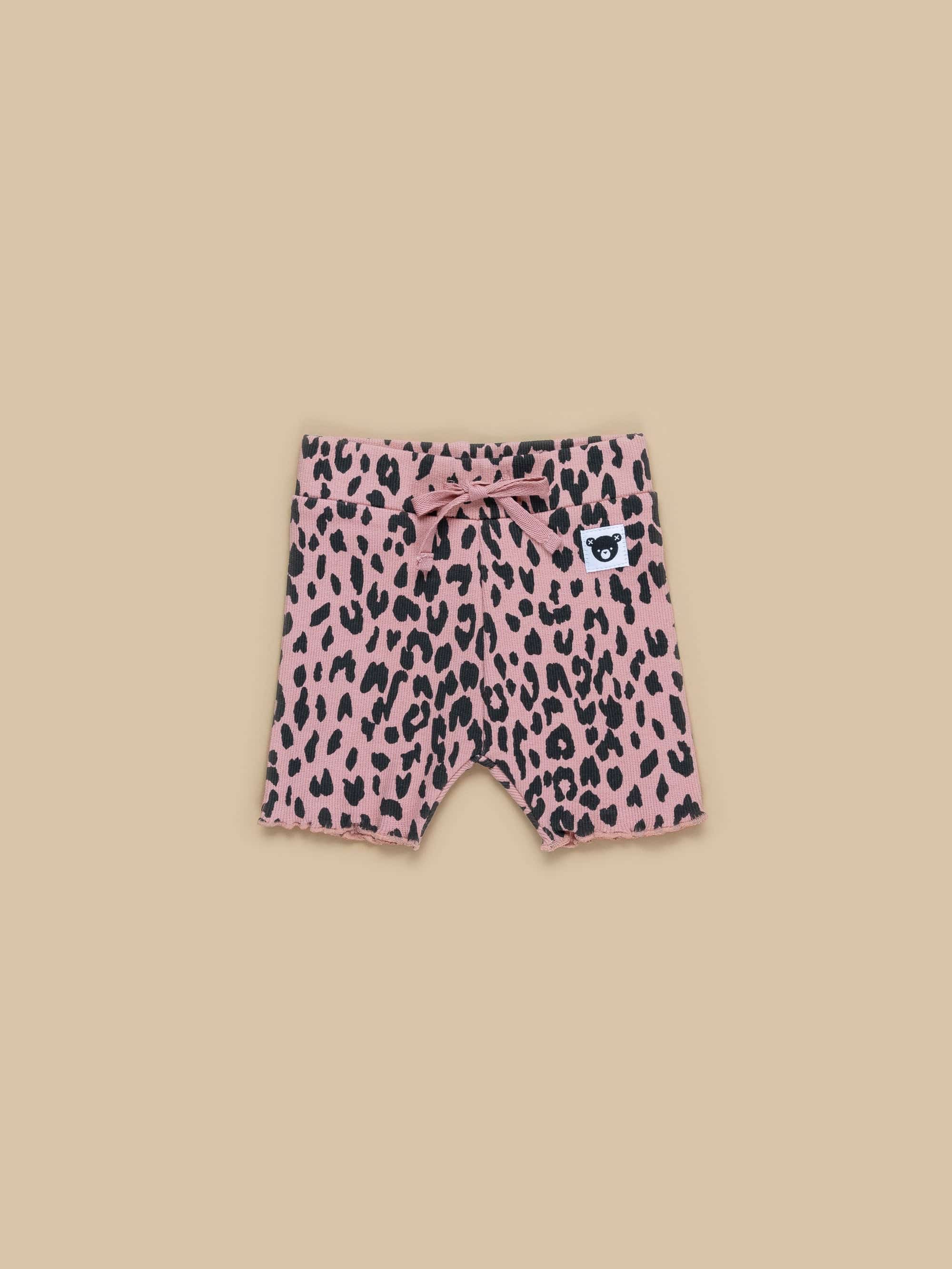 Leopard Rib Short- Dusty Rose