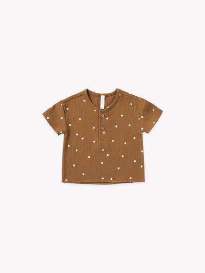 Woven Henry Top - Walnut