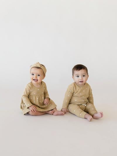 Longsleeve Baby Dress-Honey