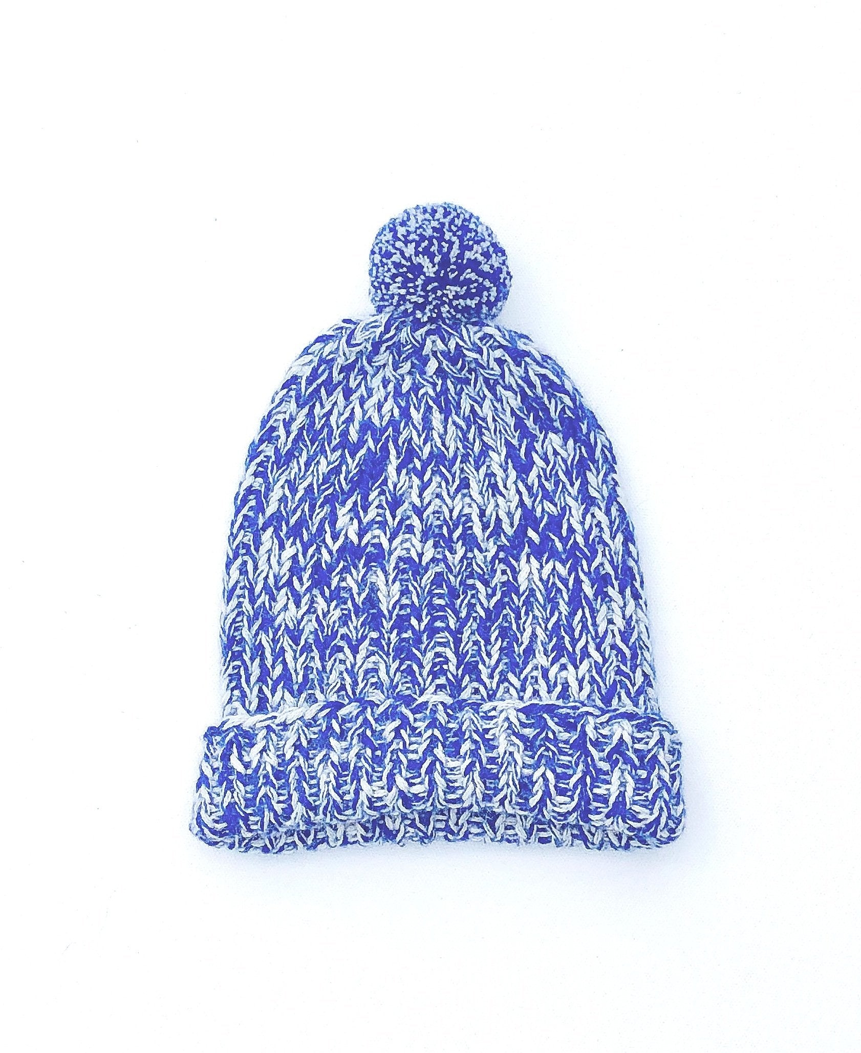 Speckled Pom Hat Cobalt