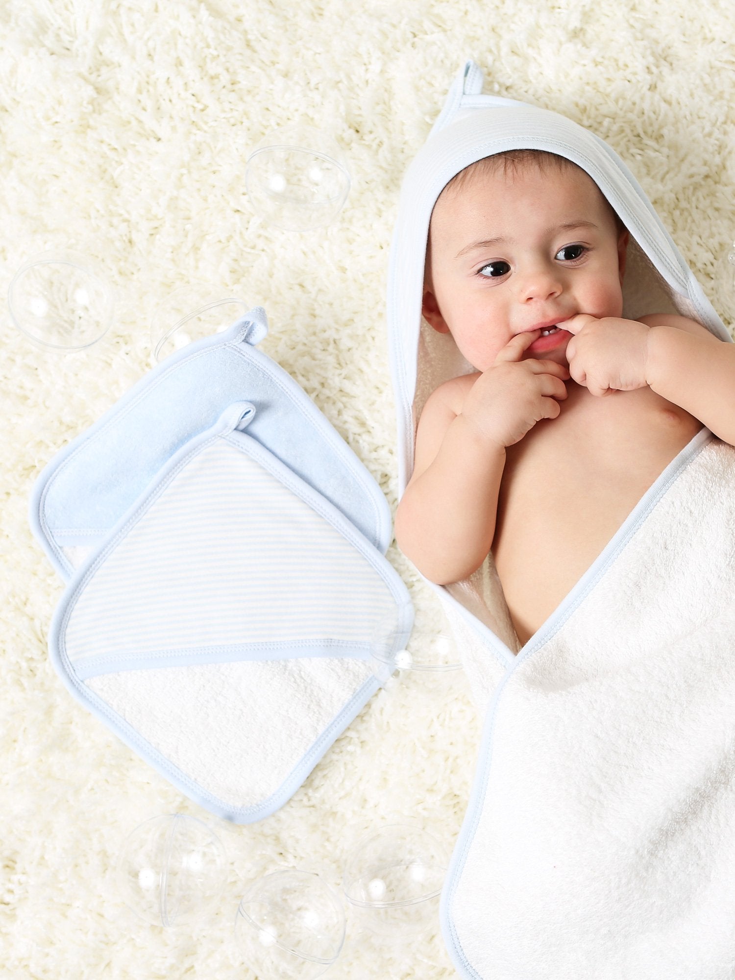 Wash Mitt Set - Blue Stripe