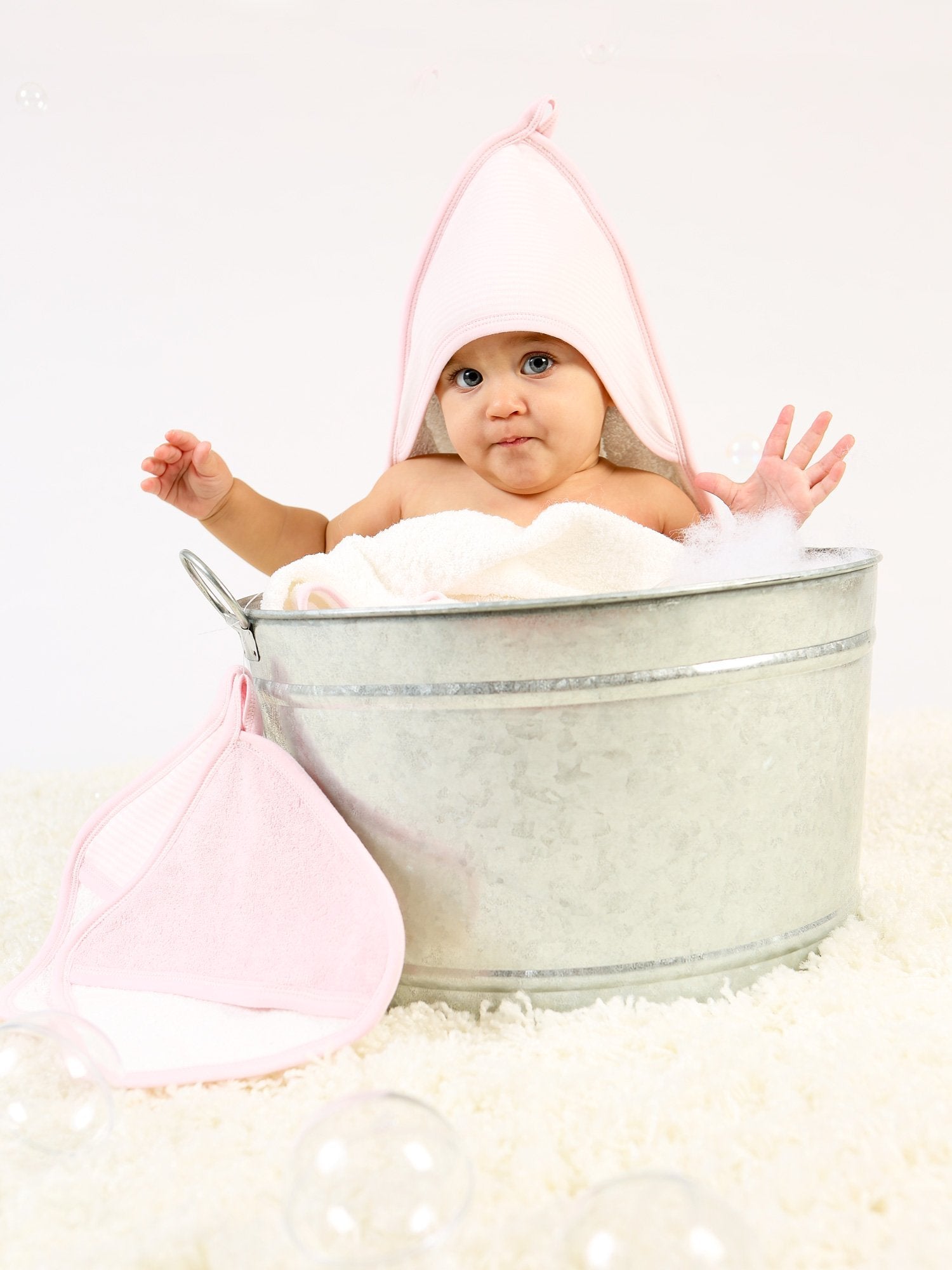 Wash Mitt Set - Pink Stripe