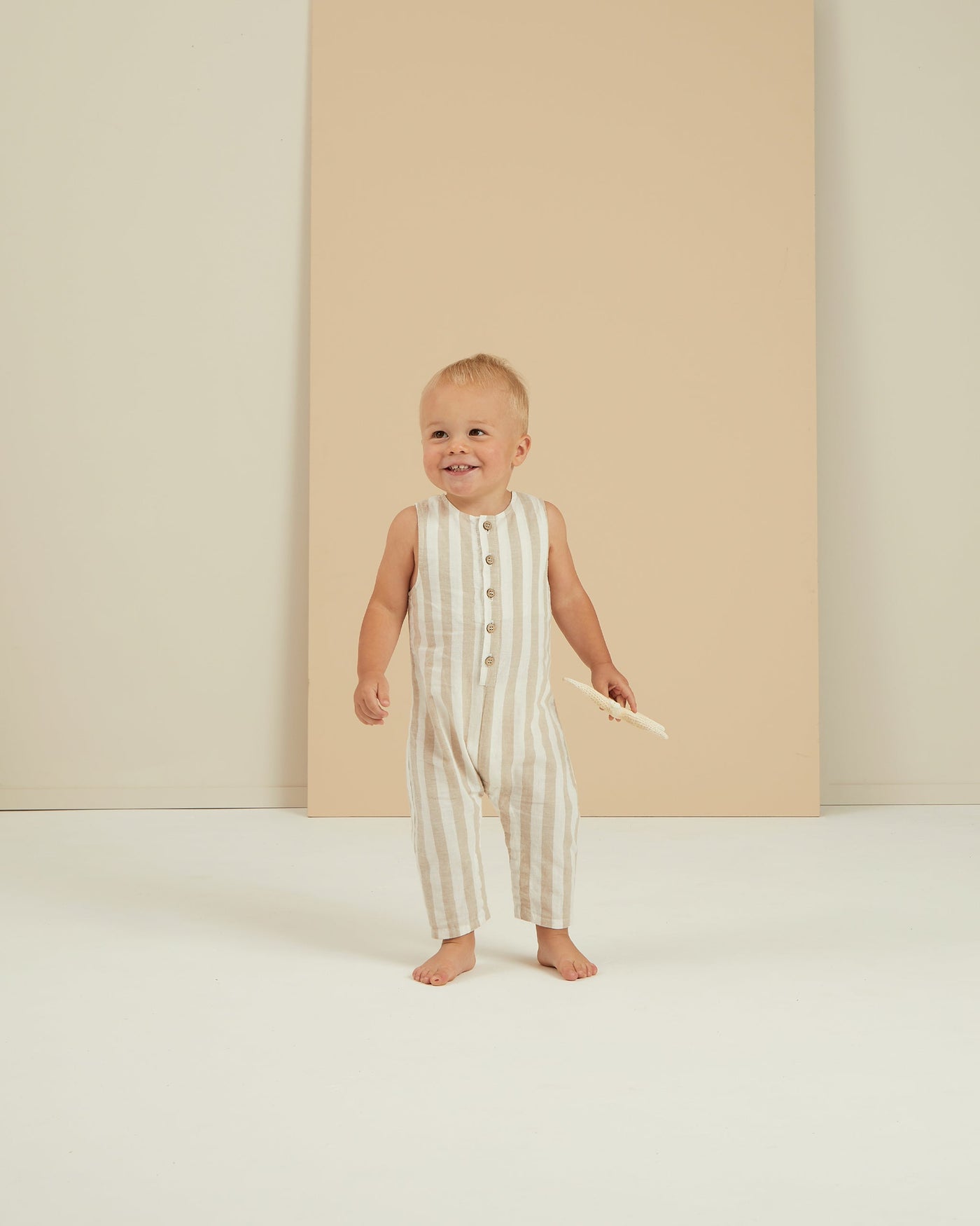 button jumpsuit | grey stripe