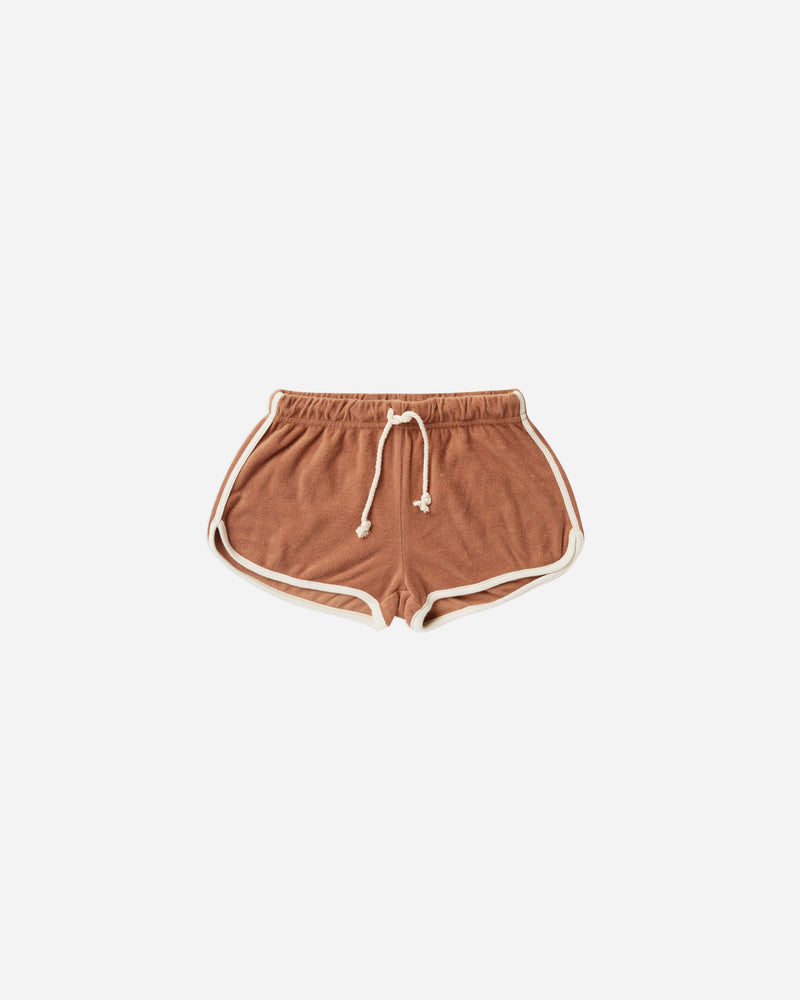 terry track short, terracotta