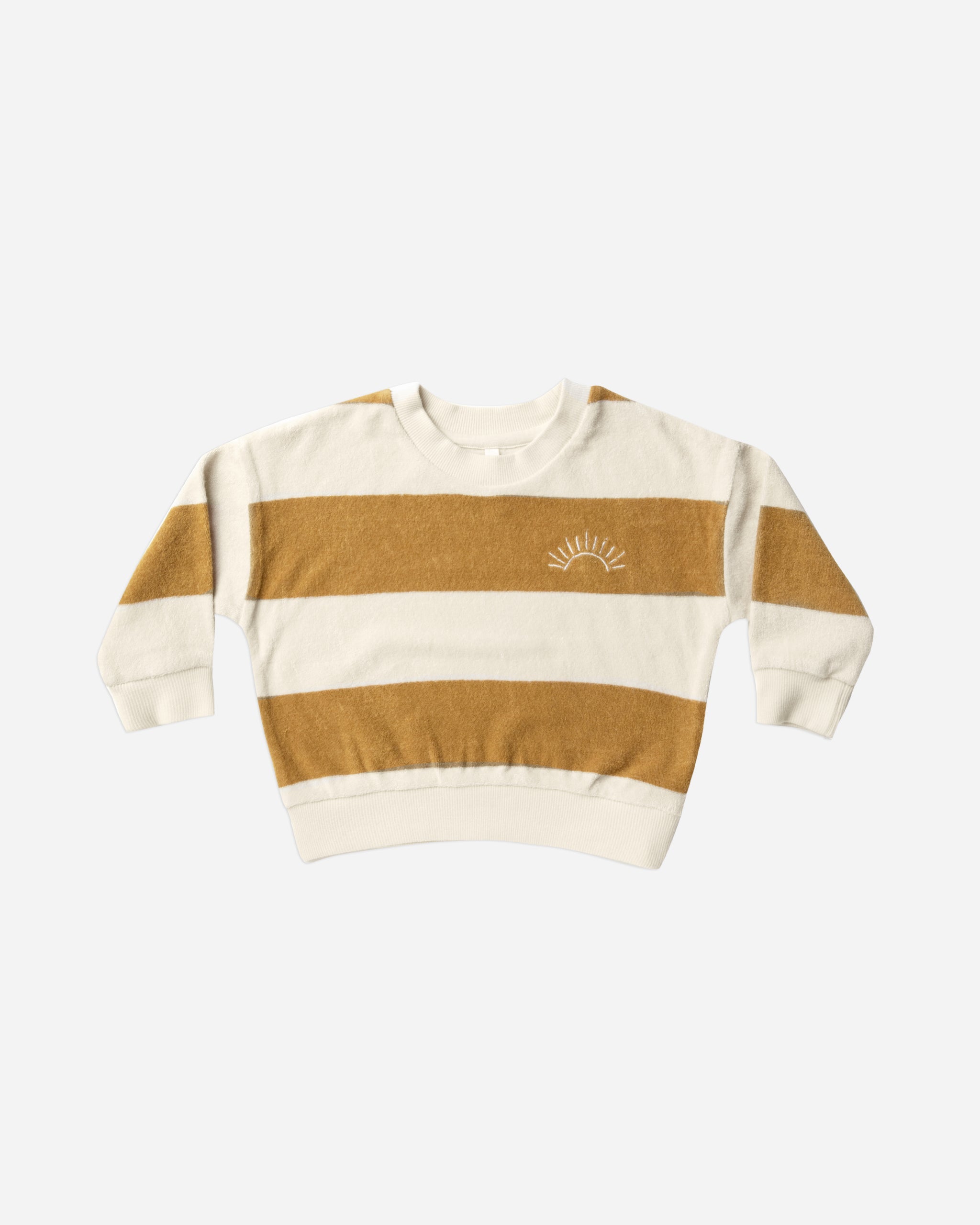 terry crewneck | gold stripe