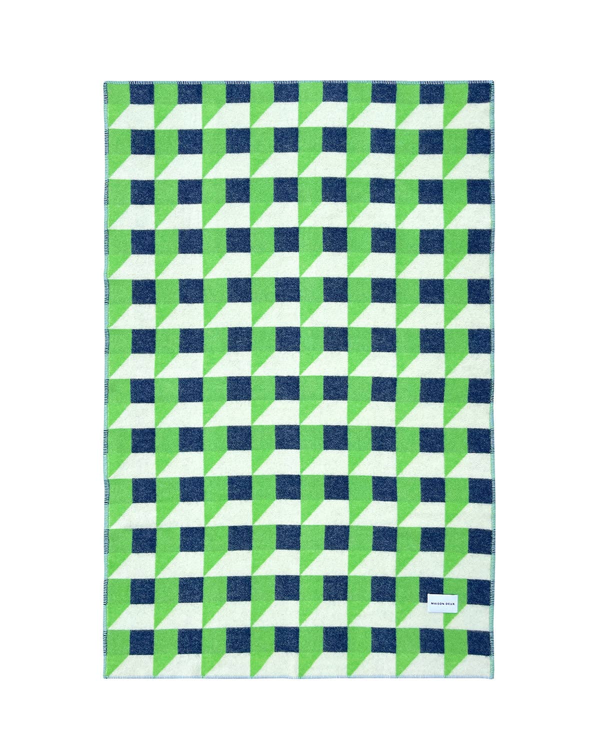 Cubics Blanket - Apple / Navy