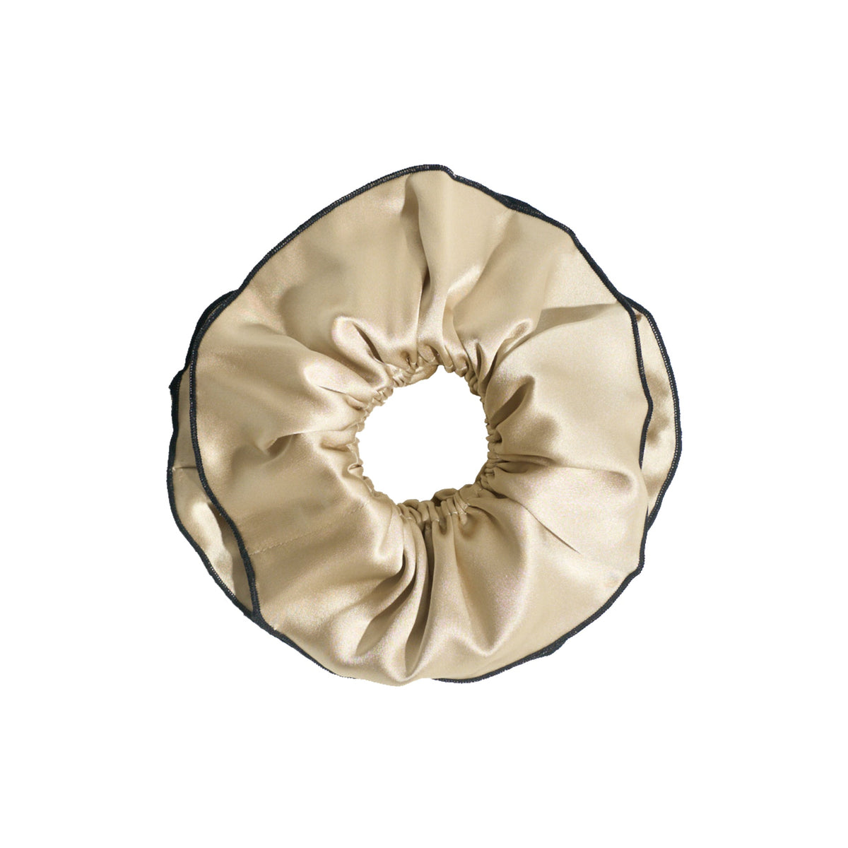 Lost Pattern Maxi Flower Double-Layer Oversized Silk Scrunchie in Tan