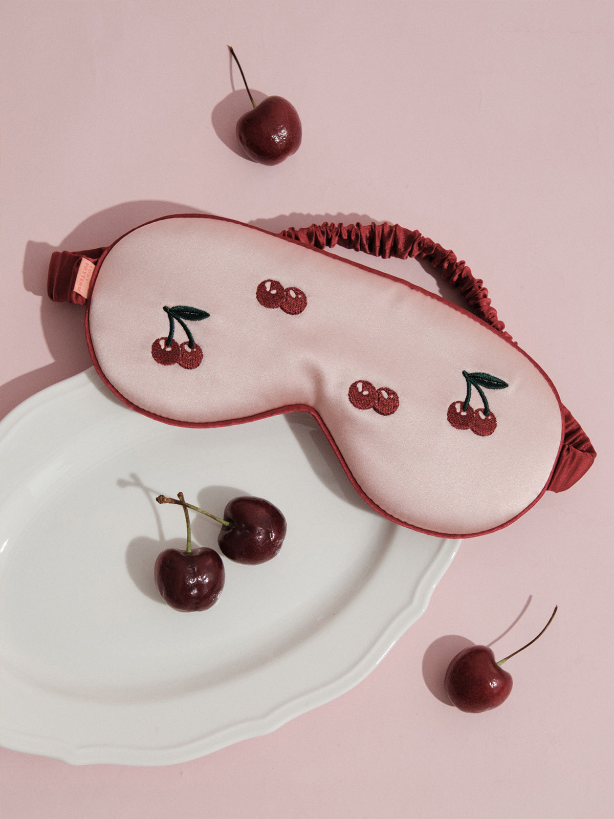 Lost Pattern Lost Cherries Silk Sleep Eye Mask